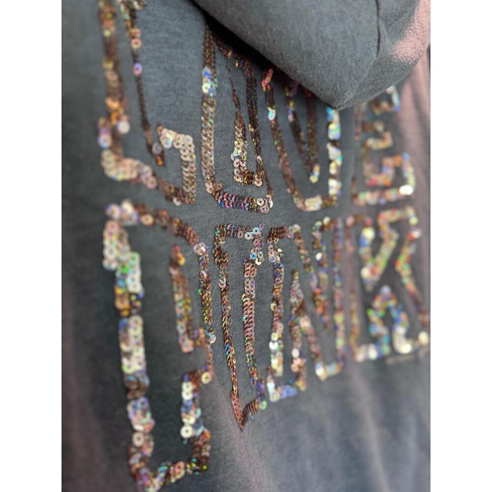 victorias vs victorias secret pink fur lined hooded full zip bling logo hoodie - Picture 3 of 6